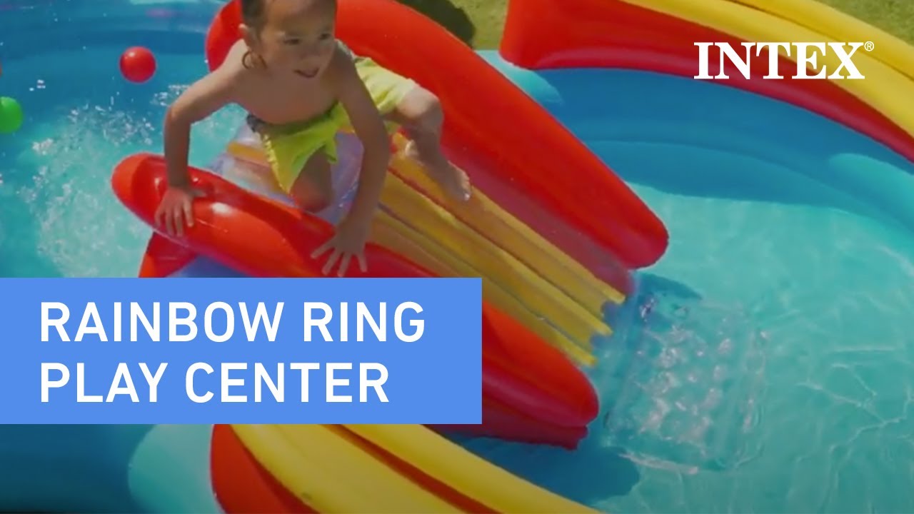 *SHIPS ASAP* INTEX Inflatable Kid Rainbow Ring Water Play Center new 
