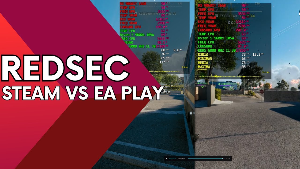 BATTLE FIELD REDSEC- STEAM vs EA PLAY - COMPARATIVO DE FPS TEM ...