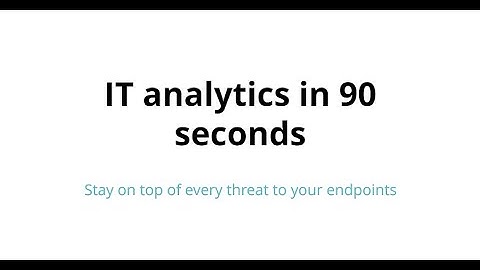 IT analytics in 90 seconds: Stay on top of every threat to your endpoints
