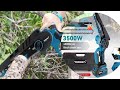Brushless 8inch Electric Chainsaw Cordless Rechargeable Pruning Saw Woodworking Garden Power Tool