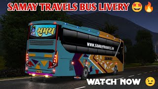 New Samay Travels HD Livery 🔥 Realistic Look | 100 Subscribe Target 🎯| #samaybuslivery #bussid 