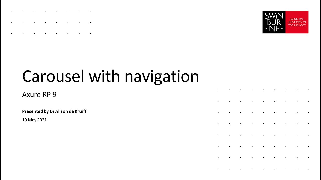 Axure 9: Carousel with slide navigation - YouTube