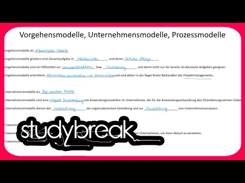 Vorgehensmodelle, Unternehmensmodelle, Prozessmodelle | Wirtschaftsinformatik