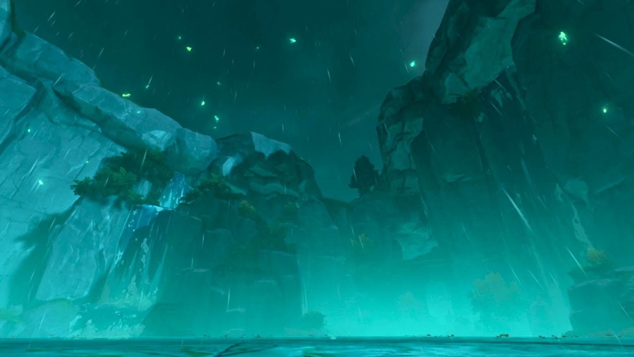 Genshin Impact - Oceanid Ambiance (soft rain, distant waterfalls, water)