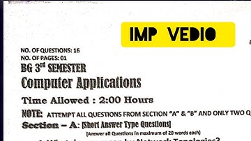 3rd sem Computer Applications previous year question paper NEP Kashmir university