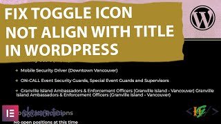 How to Fix Icon Alignment with Toggle Title in Elementor WordPress | Toggle Widget | Icon Position