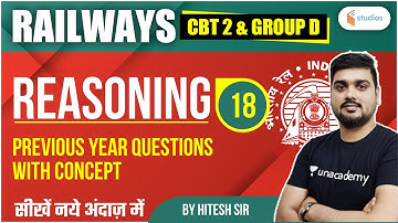 3:30 PM - RRB NTPC CBT-2 & Group D | Reasoning by Hitesh Mishra | PYQs with Concept