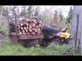 Getting a load of firewood with the modified ATV tub trailer!