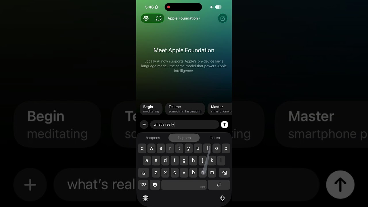 Apple Foundation model on iPhone 17 Pro Max