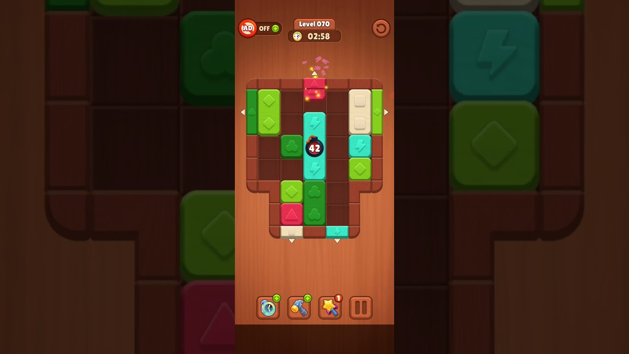Wood Block Jam Block Away Level 70 Gameplay