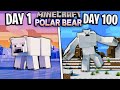 I Survived 100 Days as a POLAR BEAR in Minecraft