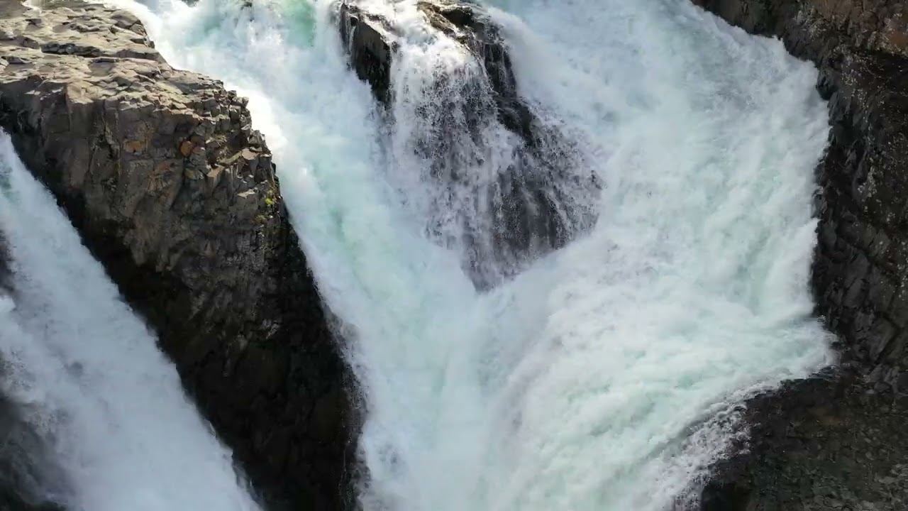 Плато Путорана, Иркиндинский водопад сверху. (Putorana Plateau, Irkindinsky Waterfall from above)