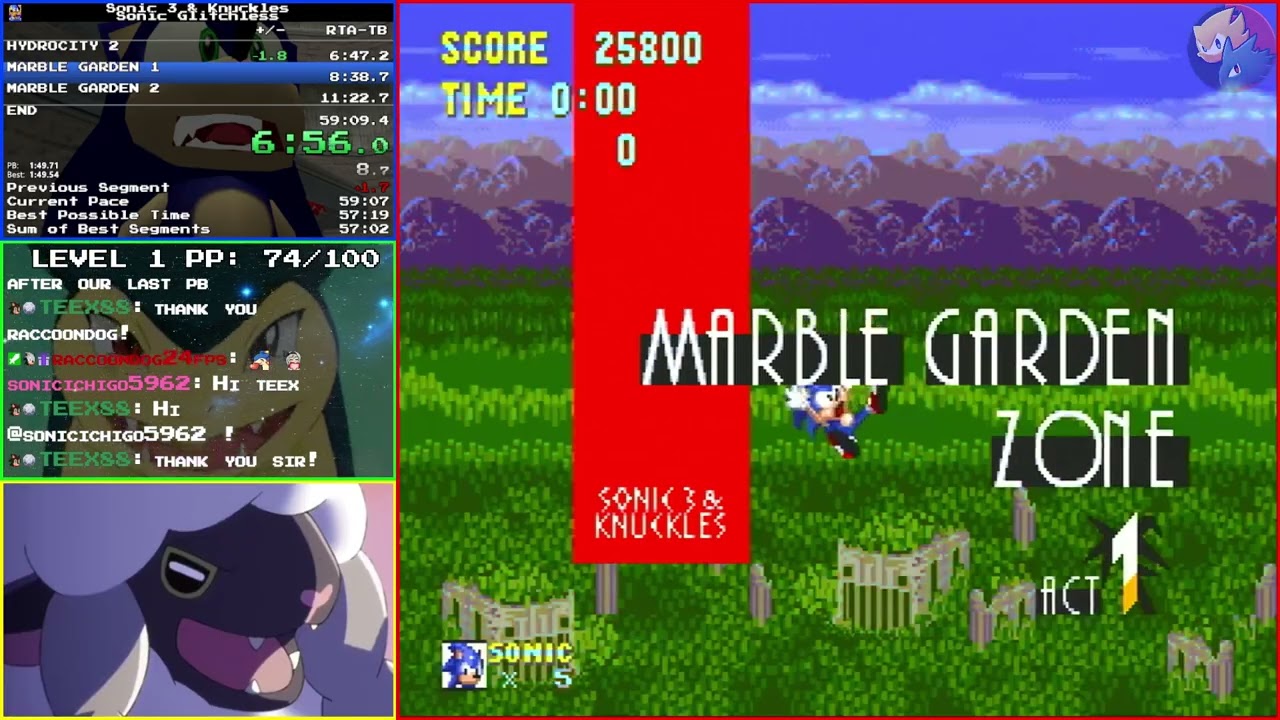 Sonic 3 & Knuckles (Sonic) Glitchless Speedrun; 58:53 RTA-TB