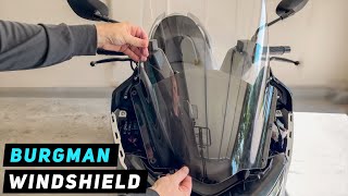 Suzuki Burgman 400 - Windshield Removal / Installation - 2017-Current | Mitch's Scooter Stuff