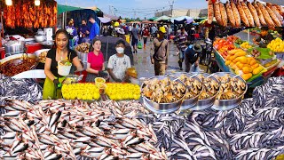 ตลาดปลาที่คึกคักและขายดีที่สุดในโลกเฉพาะในกัมพูชา ทัวร์ชิมอาหารข้างทาง