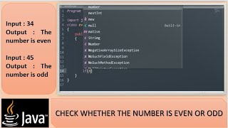 JAVA - Number Based Program 06 || Check whether the number is even or odd