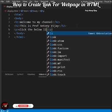 How to Create Link For Webpage in HTML | Prof. Antony Vijay #shorts ...