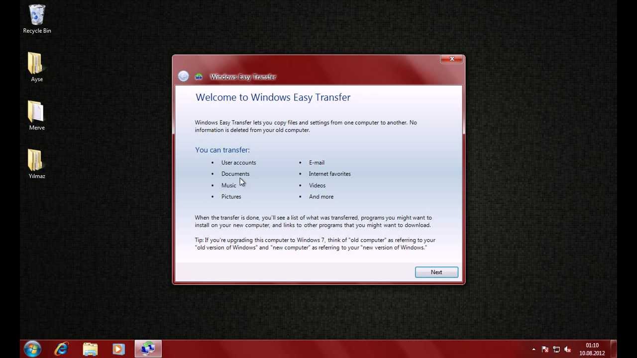 Windows Easy Transfer