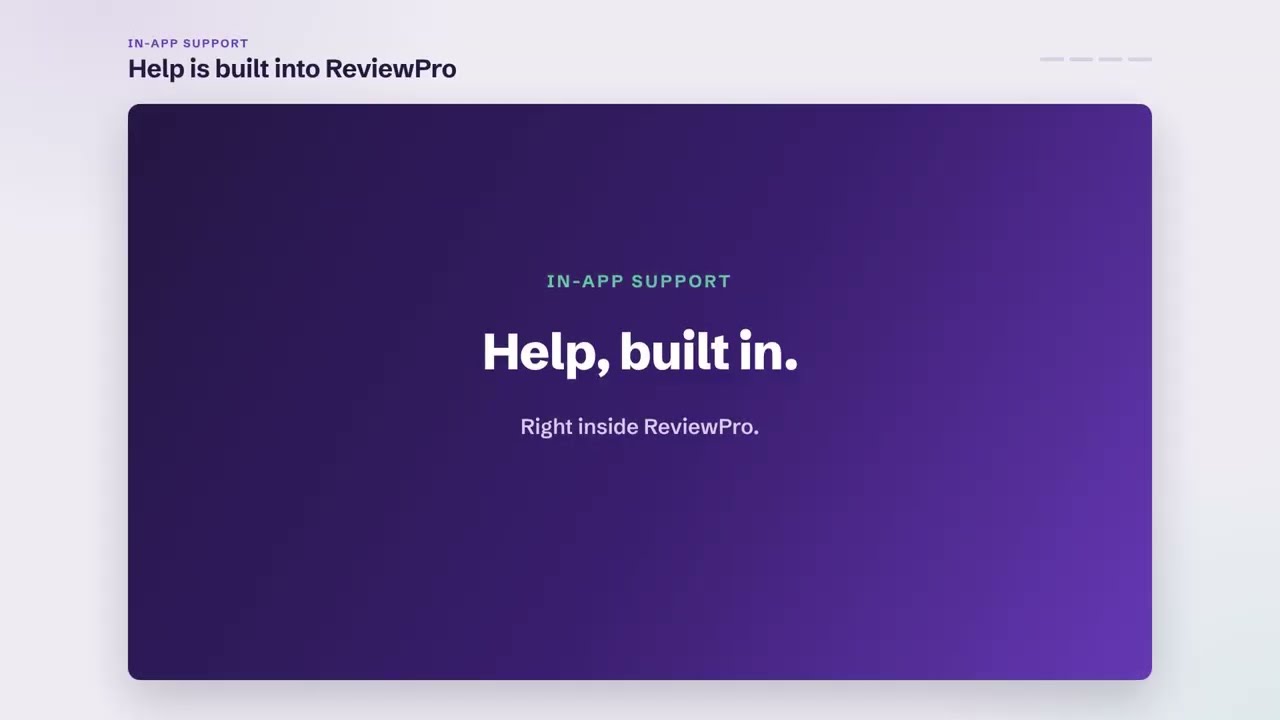 Get Help Inside ReviewPro: Help Articles, Support Tickets and Feature Requests