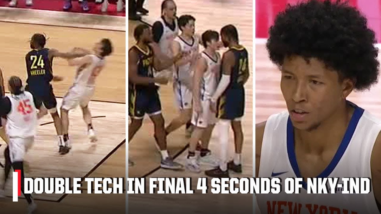 DOUBLE TECH in final seconds of TESTY Knicks' comeback effort | NBA on ESPN