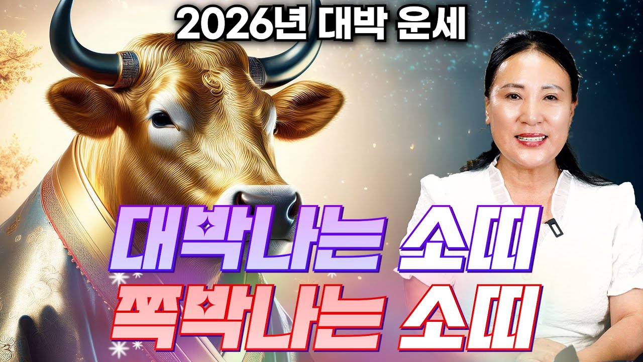 2026년 병오년 소띠운세 10년의 피와 땀을 보답 받는 타고난 천운으로 하늘에서 재물이 쏟아지는 소띠는 몇 년생? / 부평점집 ...
