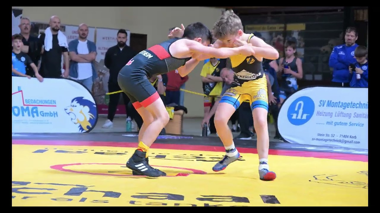 U12 Abragimov vs Schmitz 38kg. Löwencup 2024, Freistil Ringen/Wrestling