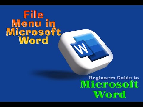 Beginners Guide to Microsoft Word(File Menu in Microsoft Word) - YouTube