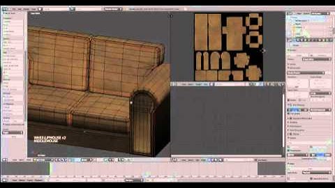 Sofa Creation for Second Life Part 5 Texturing