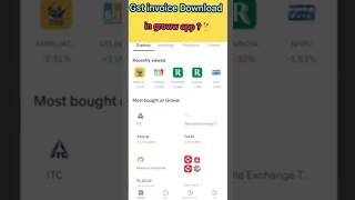 Gst invoice Download in groww ?🤔 #shorts #investing #portfolio #investment #trading #growwapp #sip