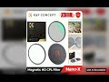 KF Concept Magnetic HD CPL Nanox Camera Filter with Lens Cap Circular Polarizeing MultiLayer Coating