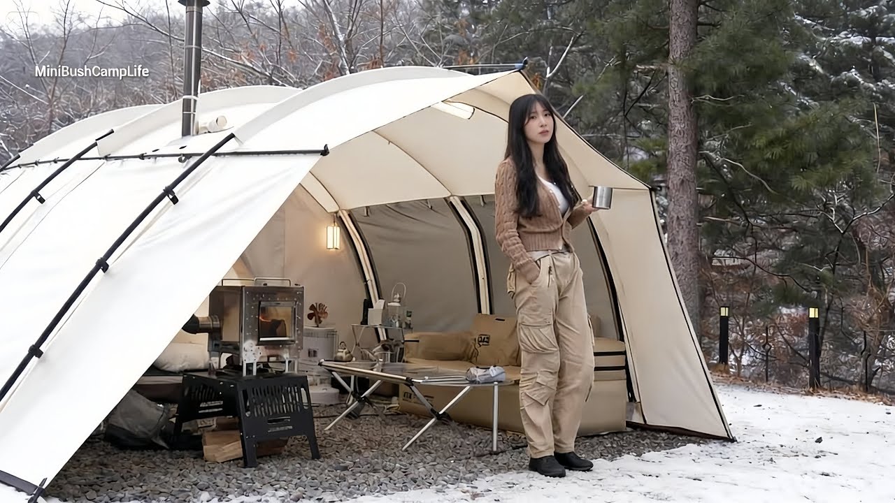❄️ Luxury Tent Camping on New Year's in Heavy Snow