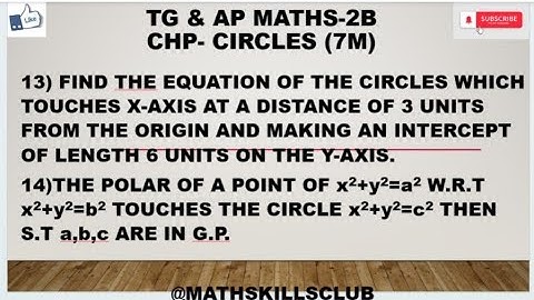 Find eqn of circles touches x-axis at distance  3Units frm (0,0) & intercept length 6units on yaxis