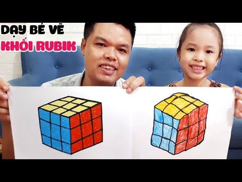 Dạy bé học vẽ khối rubik từng bước một rất dễ hiểu