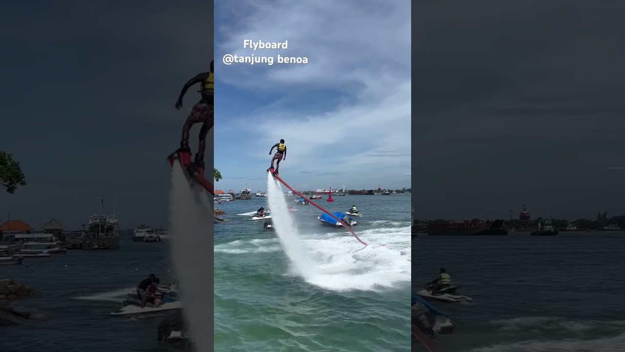 Terbang diatas air ala iron man (flyboard) di watersport tanjung benoa, Bali