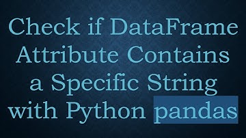 Check if DataFrame Attribute Contains a Specific String with Python pandas