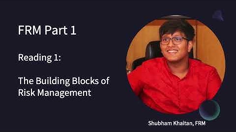 FRM P1 | Reading 1: The Building Blocks of Risk Management