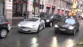 Aston Martin DBS - Start up, revvings \& hard accelerations