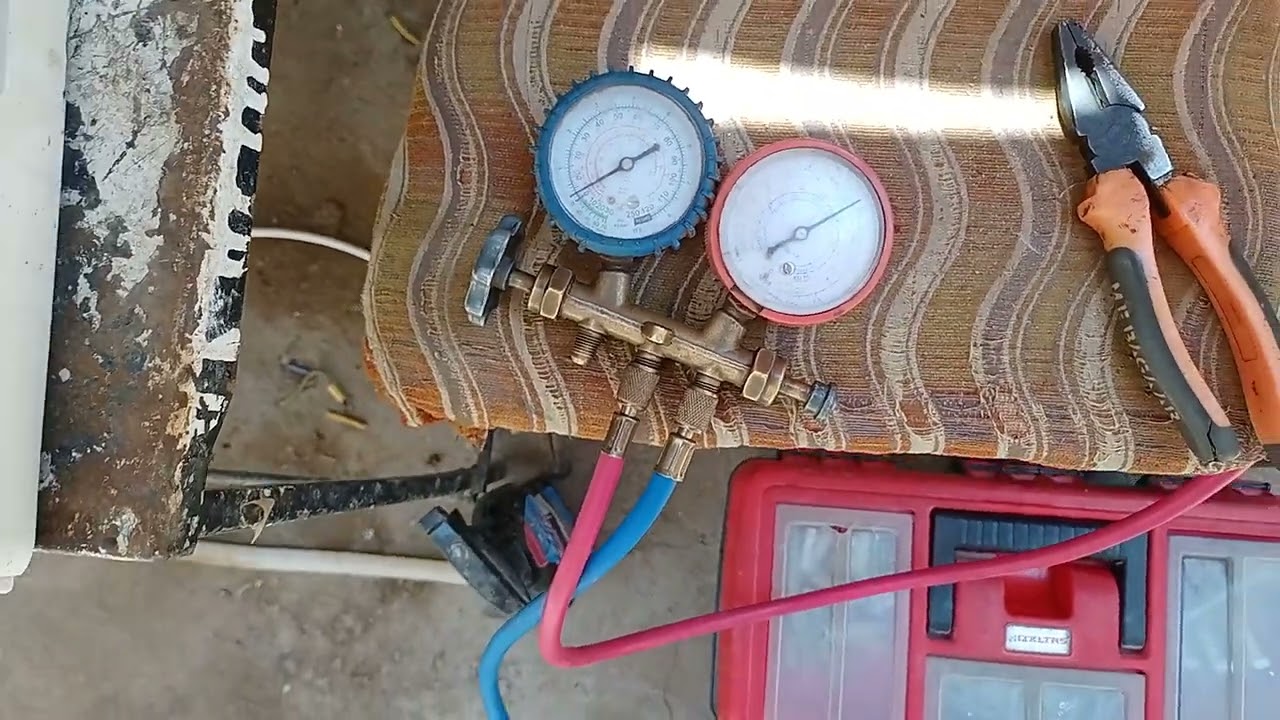 كيفيه ضغط وحده داخلية للتكييف لاكتشاف التسريب