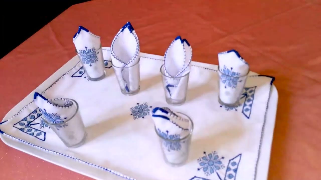 كاش بلاطو بالطرز الفاسي رشيمة الخوخة في اللون الازرق+ نصائح مع الثمن