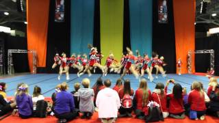 Brock University Level 6 Cheerleading PCA run#1 2014