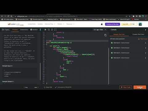 code studio - check if the string is a palindrome