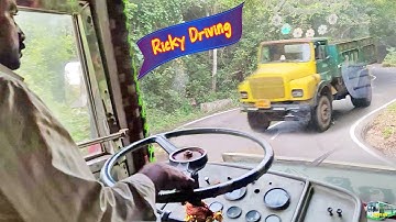 Ghat Road: Bus Driving on Risky curl ghat roads | APSRTC Driver skills
