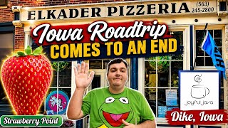 Iowa | Elkader Pizzaria | Strawberry Point Worlds Largest Strawberry | Dike Joyful Java Coffee
