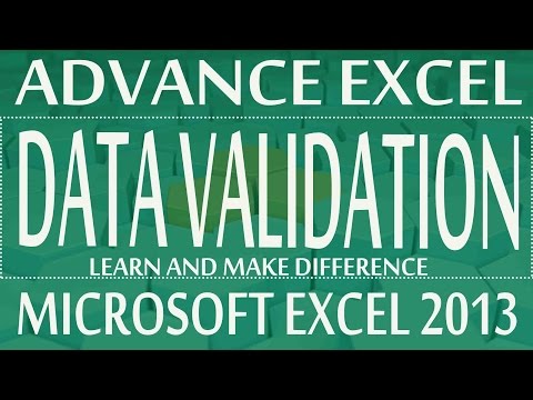 Data Validation - Advance Excel Program  2013 (Theory Module 01 Class#18)