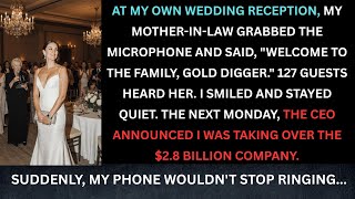 My In-Laws Called Me a Gold Digger at the Wedding — Until the CEO Announced I Was His Successor.