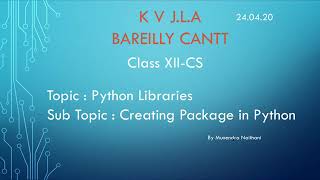 Information Creating and importing Python package Update