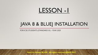 ICSE 2020 Computer Applications - Java and BlueJ Installation