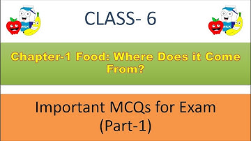 Important MCQs for Exam (Part-1) | Chapter-1 | Food:Where does it come from? | Class 6 | Science