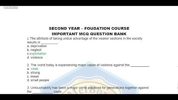 SY BA BCOM BSC FOUNDATION COURSE IMP MCQ QUESTION BANK