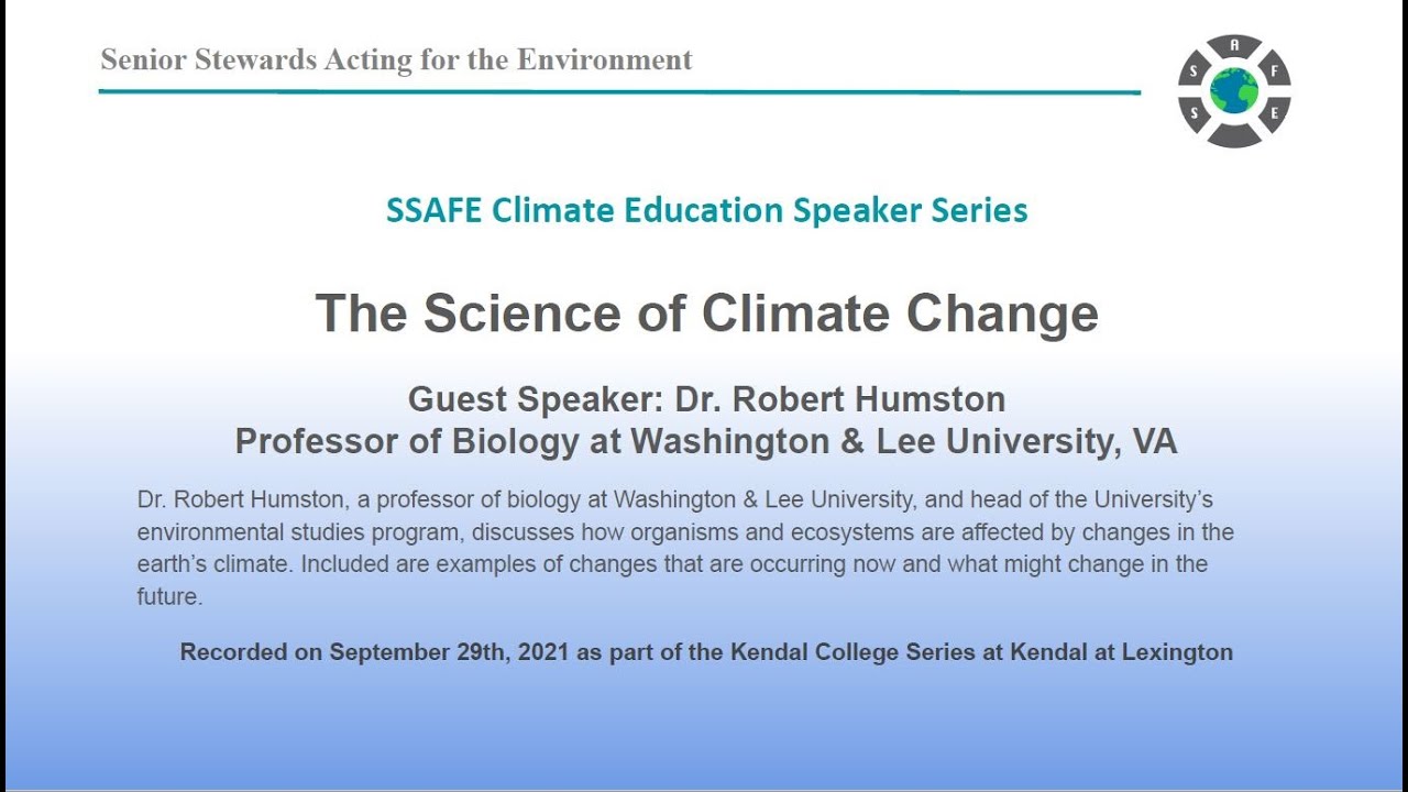 Kendal College Speaker Series - The Science of Climate Change - Organisms &  Ecosystems